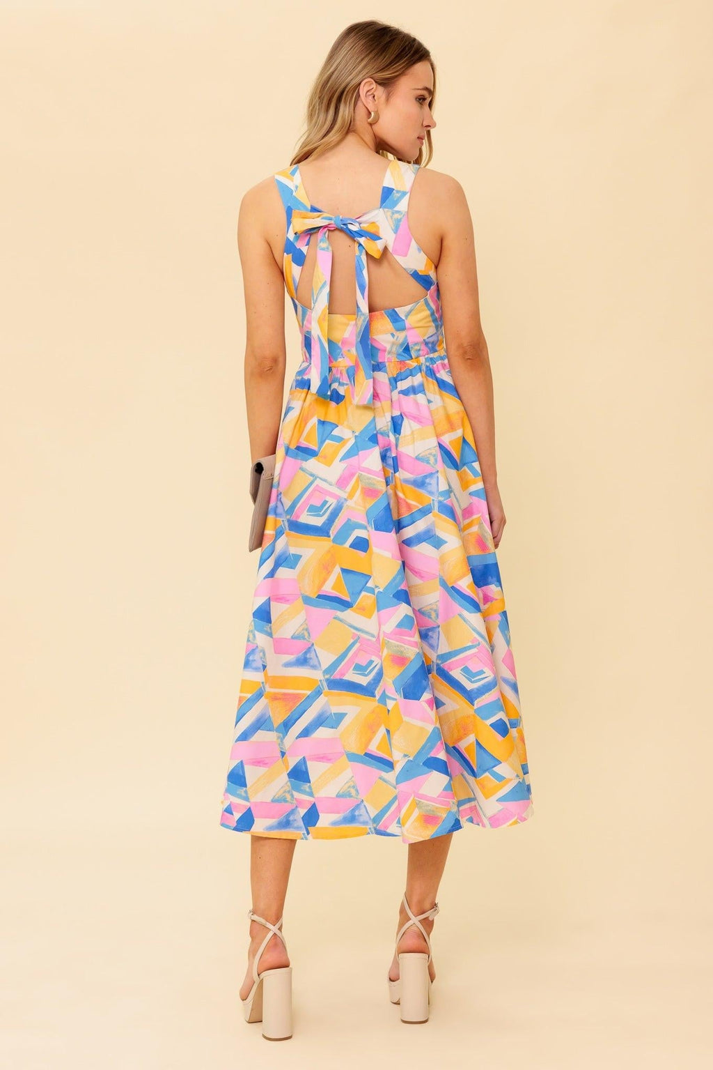 PATTON PARK BLUE WOVEN MIDI DRESS Flying Tomato