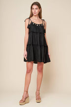 THROUGH THE ARBOR WOVEN MINI DRESS Flying Tomato