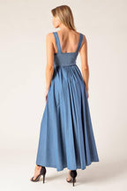 PASSIFLORA INDIGO DENIM MIDI DRESS Flying Tomato