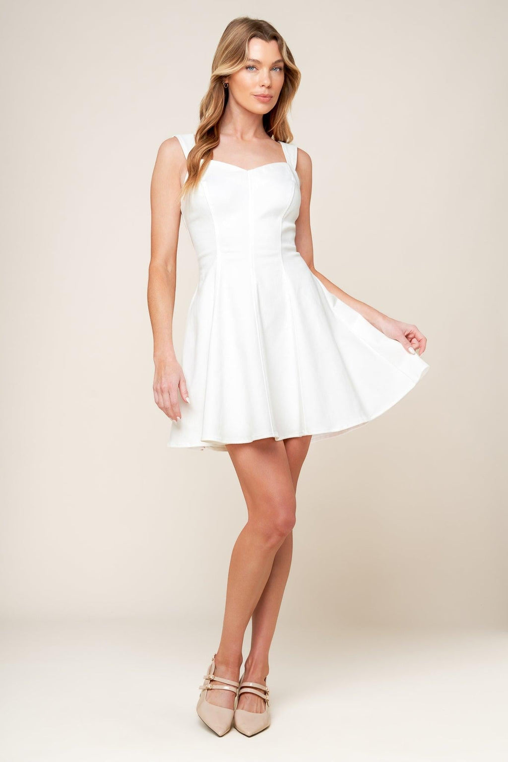 LAST YOUR CHANCE DENIM WOVEN MINI DRESS Flying Tomato
