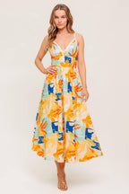 DAWN PETAL KISS WOVEN MIDI DRESS Flying Tomato