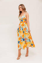 DAWN PETAL KISS WOVEN MIDI DRESS Flying Tomato