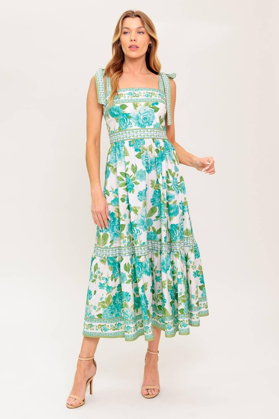 WRITTEN IN THE SKY WOVEN MIDI DRESS Flying Tomato
