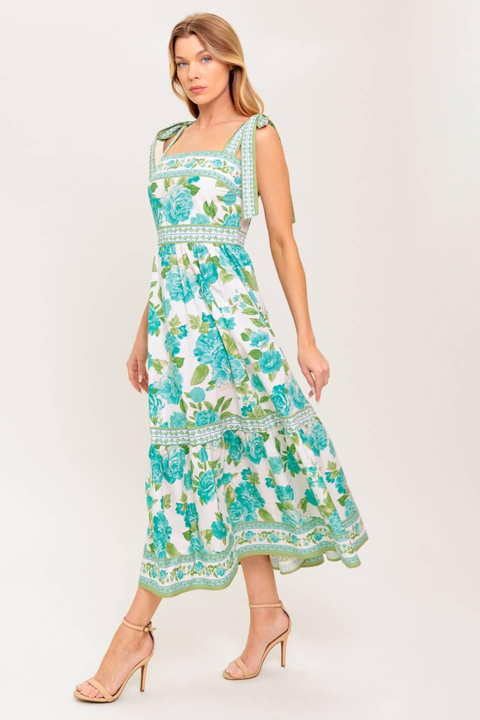 WRITTEN IN THE SKY WOVEN MIDI DRESS Flying Tomato