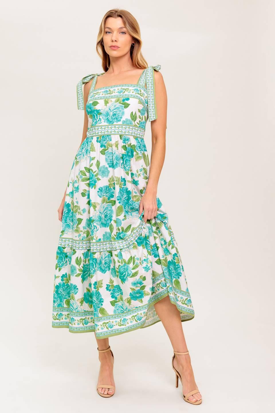 WRITTEN IN THE SKY WOVEN MIDI DRESS Flying Tomato