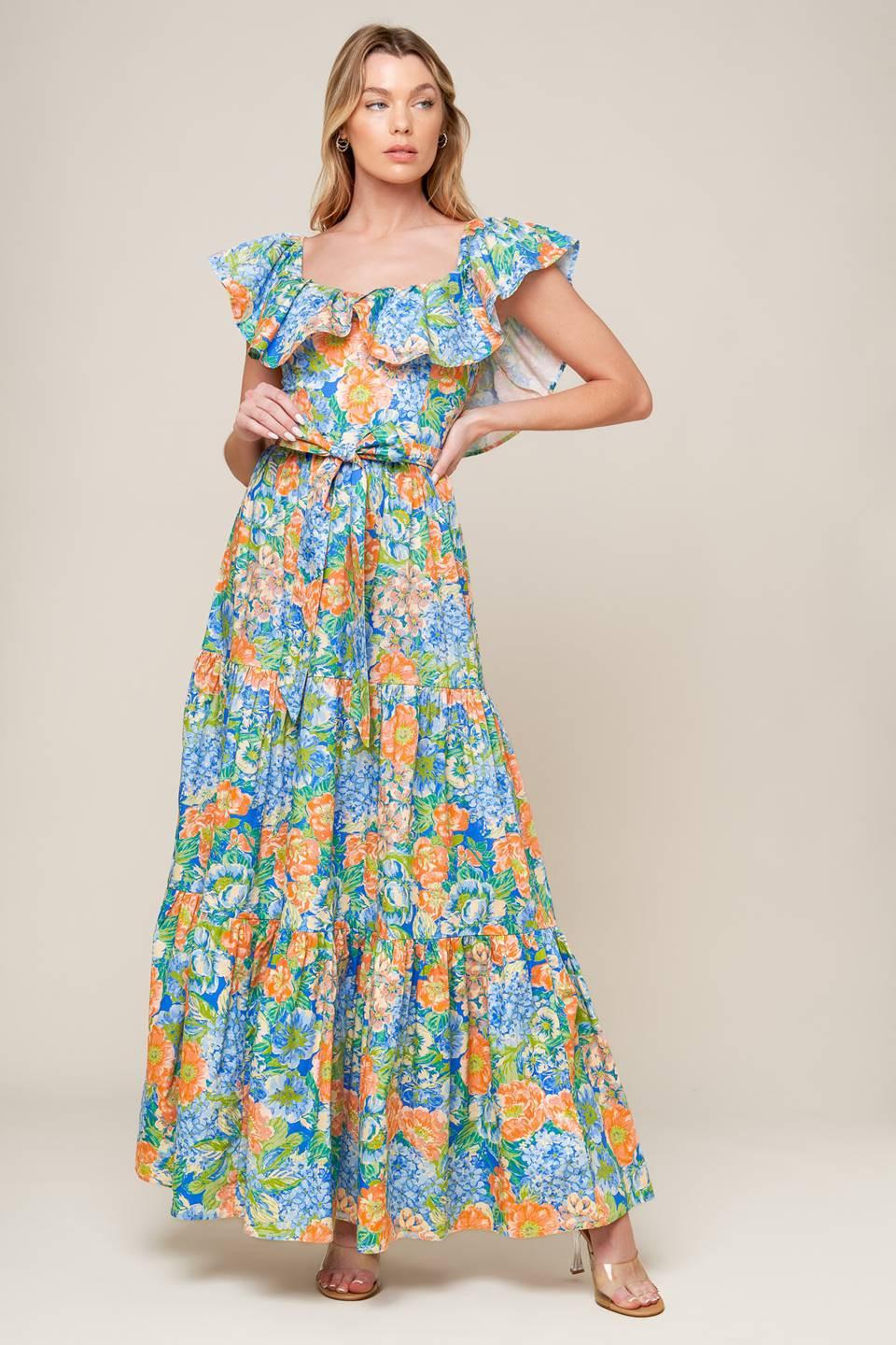 DELIGHTFUL GARDEN PARTY WOVEN MAXI DRESS Flying Tomato
