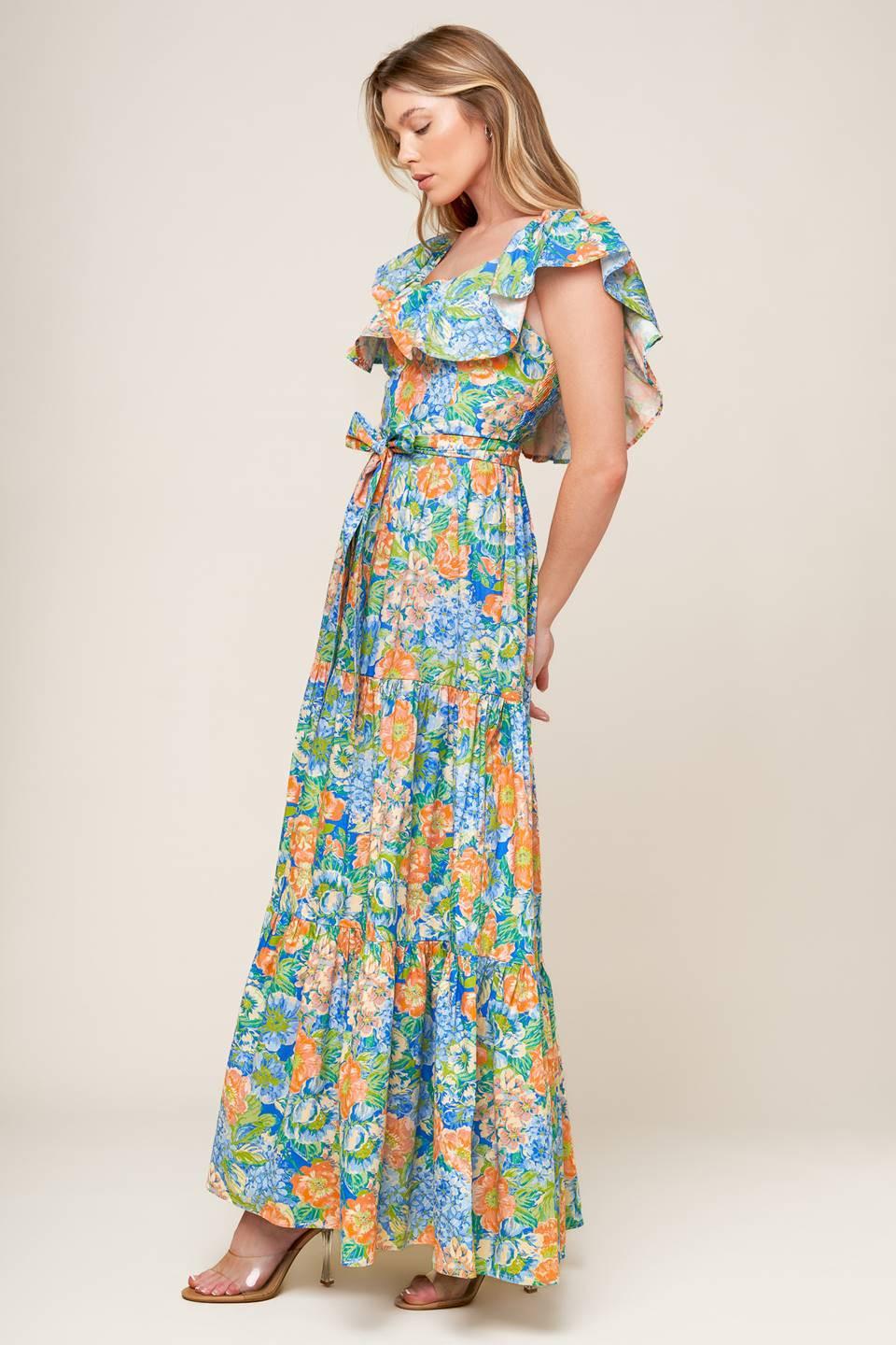 DELIGHTFUL GARDEN PARTY WOVEN MAXI DRESS Flying Tomato
