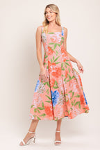 PEACH PETAL WOVEN MIDI DRESS Flying Tomato