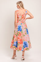 PEACH PETAL WOVEN MIDI DRESS Flying Tomato