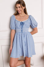 BREEZE THROUGH PARADISE WOVEN MINI DRESS Flying Tomato