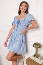 BREEZE THROUGH PARADISE WOVEN MINI DRESS Flying Tomato