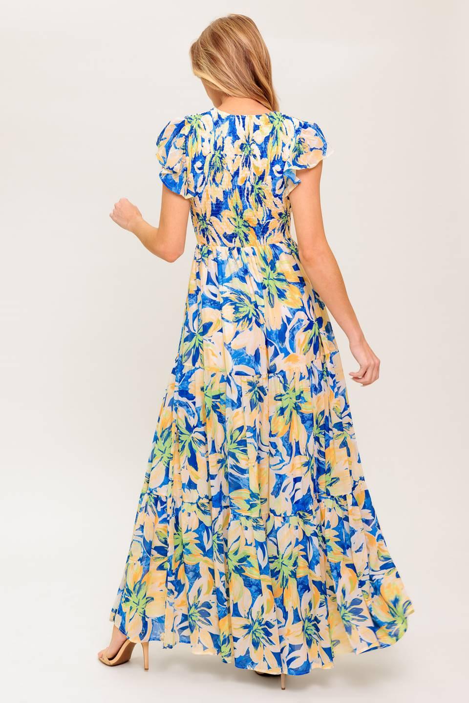 ECHOES OF YOU FLORAL WOVEN MAXI DRESS Flying Tomato