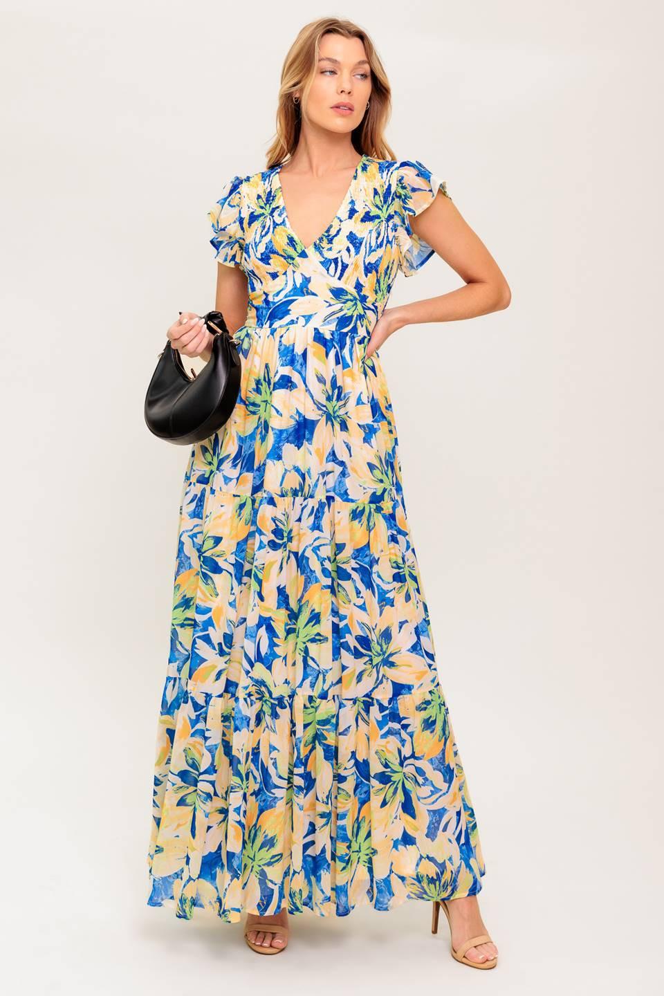 ECHOES OF YOU FLORAL WOVEN MAXI DRESS Flying Tomato