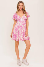 OCEAN WHISPER SKY BLUE WOVEN MINI DRESS Flying Tomato