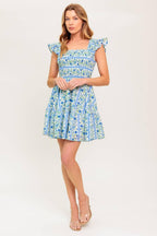 FAIRFAX GERANIUM WOVEN MINI DRESS Flying Tomato