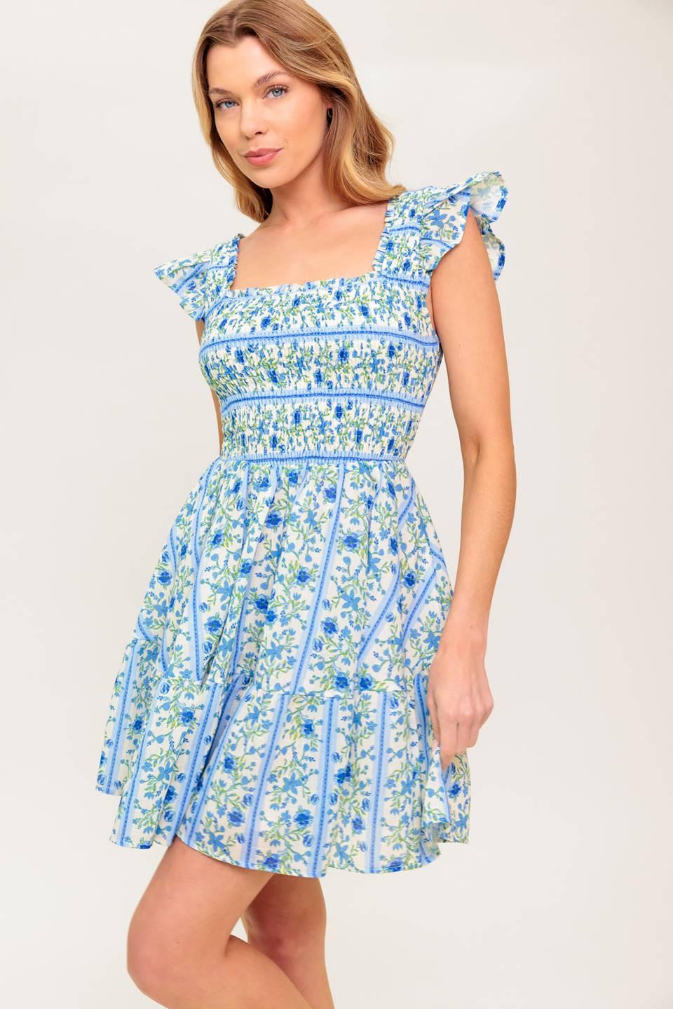 FAIRFAX GERANIUM WOVEN MINI DRESS Flying Tomato