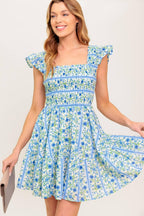 FAIRFAX GERANIUM WOVEN MINI DRESS Flying Tomato