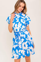CITRUS CRUSH BLUE WOVEN MINI DRESS Flying Tomato