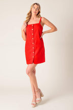 CHASING JOY RED WOVEN MINI DRESS Flying Tomato