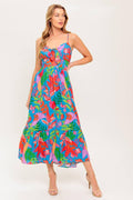 SLOW MOTION LOVE WOVEN MIDI DRESS Flying Tomato