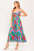 SLOW MOTION LOVE WOVEN MIDI DRESS Flying Tomato