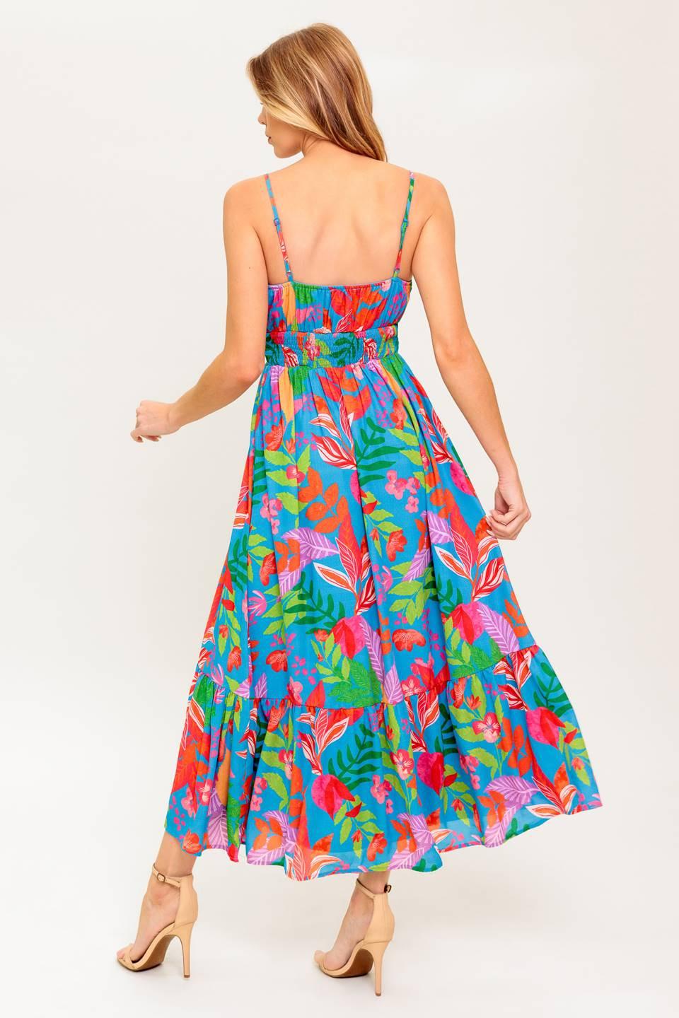 SLOW MOTION LOVE WOVEN MIDI DRESS Flying Tomato