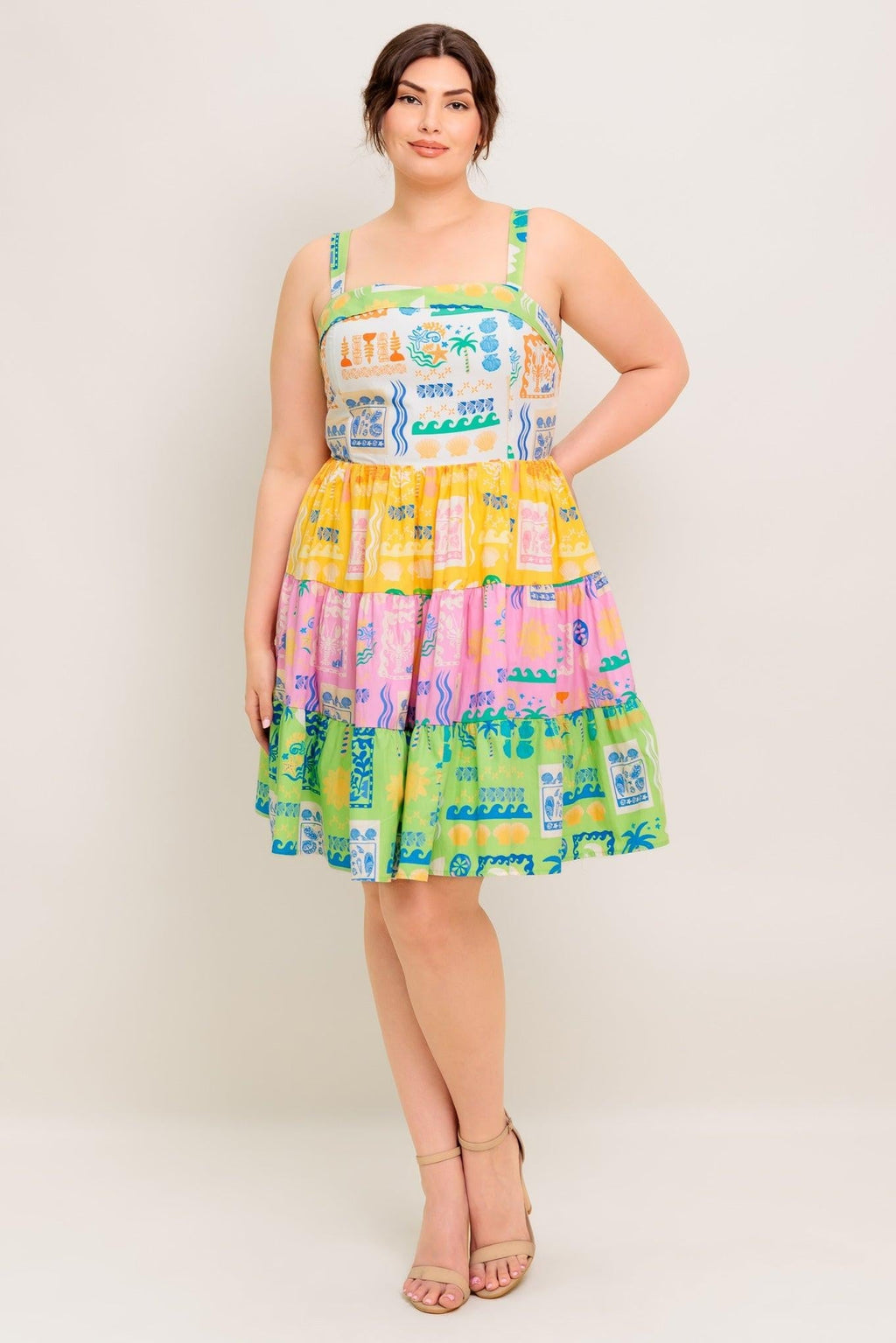 OUT OF OFFICE GREEN WOVEN MINI DRESS Flying Tomato