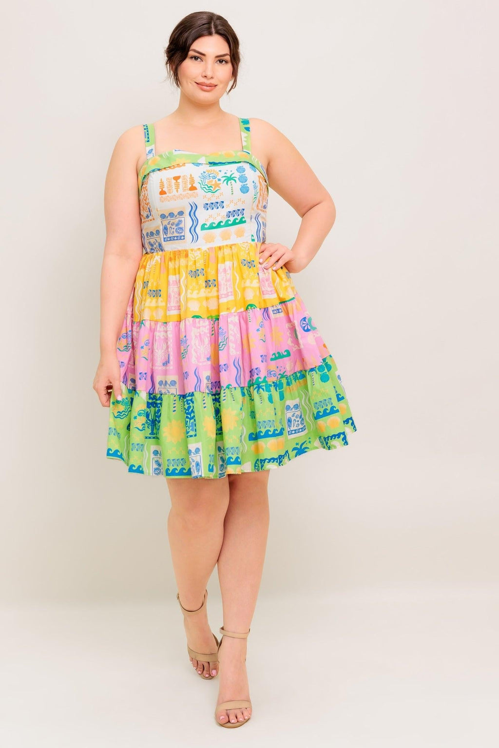 OUT OF OFFICE GREEN WOVEN MINI DRESS Flying Tomato