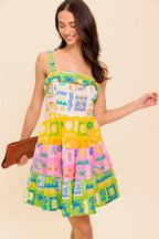 OUT OF OFFICE GREEN WOVEN MINI DRESS Flying Tomato