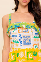 OUT OF OFFICE GREEN WOVEN MINI DRESS Flying Tomato