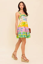 OUT OF OFFICE GREEN WOVEN MINI DRESS Flying Tomato