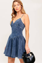 FOREVER FREE DENIM MINI DRESS Flying Tomato