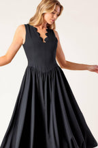 FOR THE RECORD BLACK WOVEN MIDI DRESS Flying Tomato