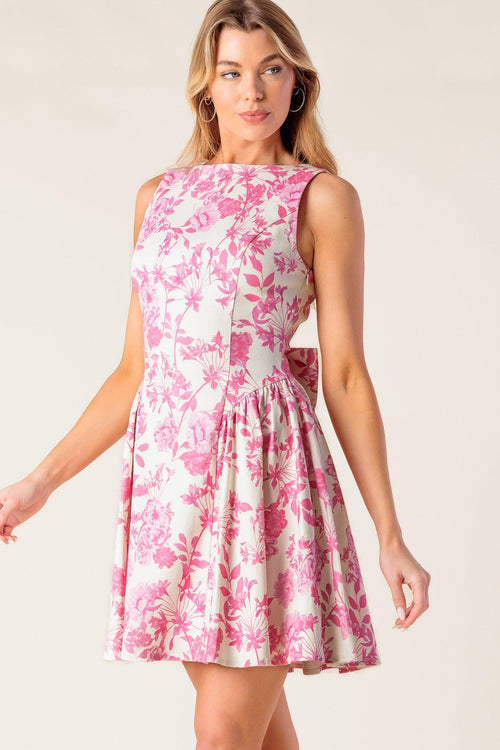 ADVENTURE ISLAND PINK WOVEN MINI DRESS Flying Tomato