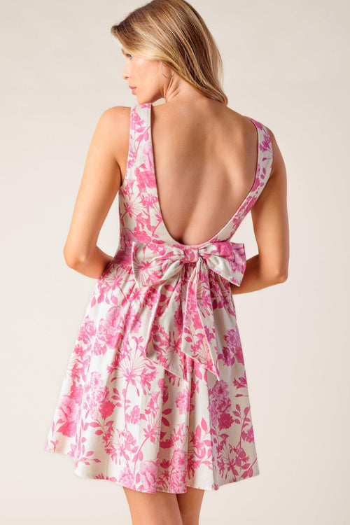 ADVENTURE ISLAND PINK WOVEN MINI DRESS Flying Tomato