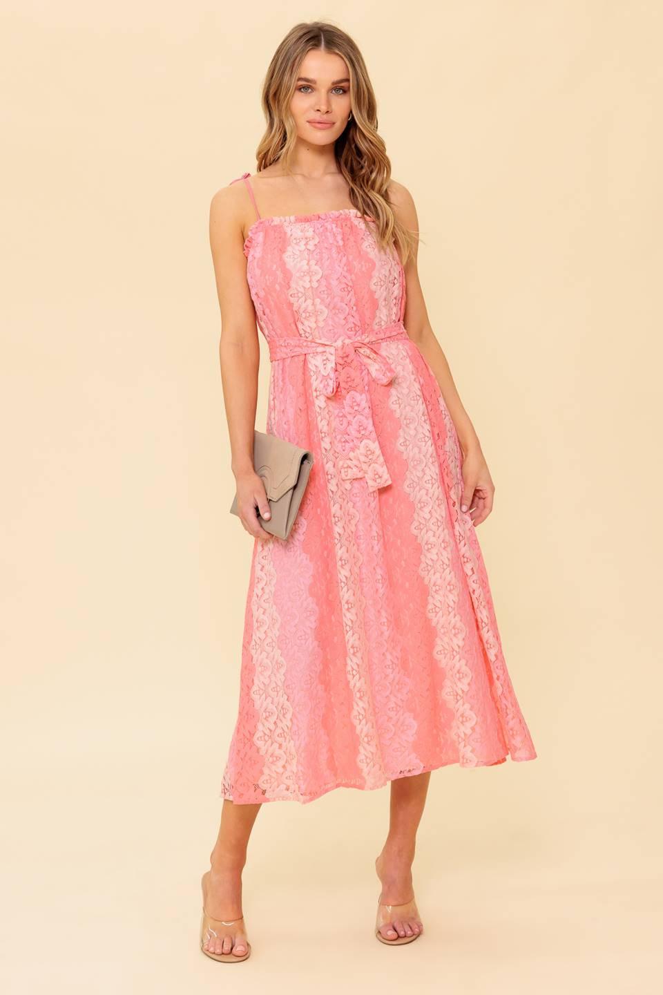 TAILOR MADE FOR YOU WOVEN LACE MIDI DRESS Flying Tomato