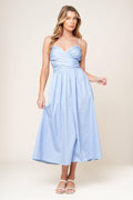 SUMMER INVITE PASTEL BLUE WOVEN MIDI DRESS Flying Tomato