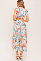 WHISPERING FLORA WOVEN MIDI DRESS Flying Tomato