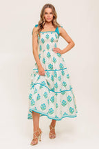 MIDNIGHT BOTANICA WOVEN MIDI DRESS Flying Tomato