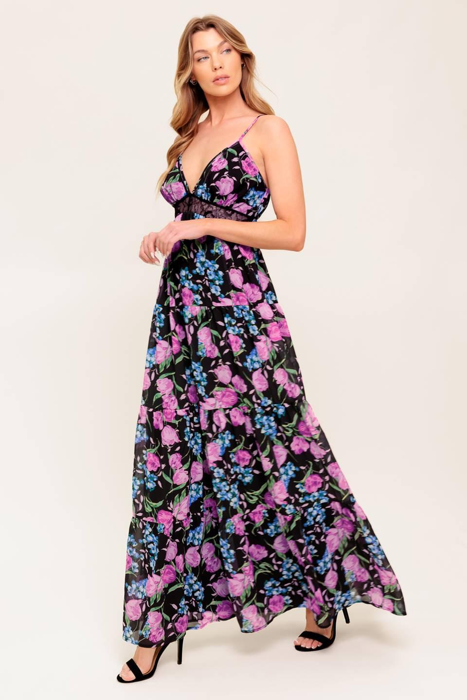 PURE SUNSHINE BLACK WOVEN MAXI DRESS Flying Tomato