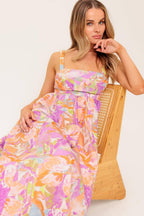 BREEZE SONG PINK WOVEN MIDI DRESS Flying Tomato