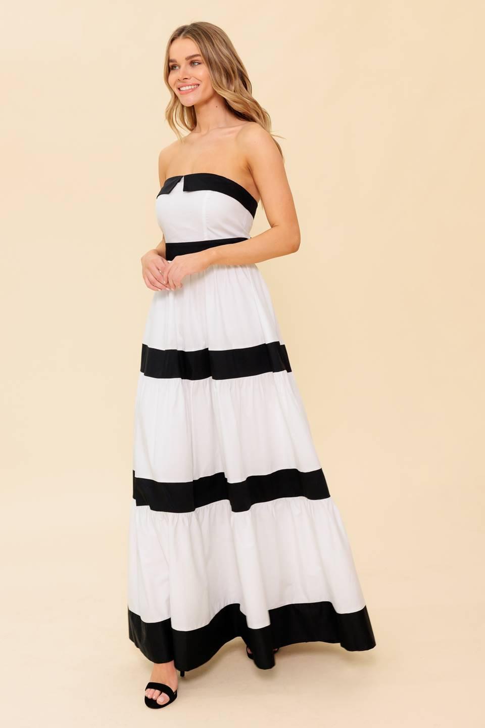 YOURS TO KEEP COLOR BLOKED MAXI DRESS Flying Tomato