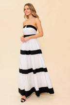 YOURS TO KEEP COLOR BLOKED MAXI DRESS Flying Tomato