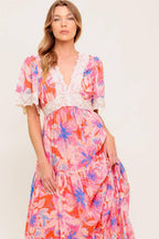 MINIMAL BLOOM WOVEN MAXI DRESS Flying Tomato