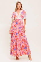 MINIMAL BLOOM WOVEN MAXI DRESS Flying Tomato