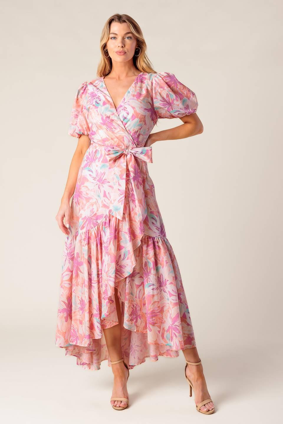 BLESS YOUR HEART CORAL WOVEN MINI DRESS Flying Tomato