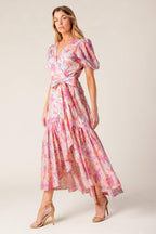 BLESS YOUR HEART CORAL WOVEN MINI DRESS Flying Tomato