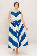 RADIANT HEART NAVY WOVEN MIDI DRESS Flying Tomato