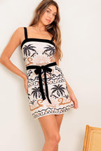 TROPIC NOIR WOVEN MINI DRESS Flying Tomato