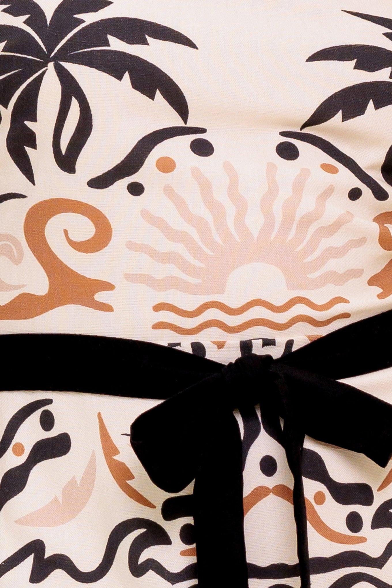 TROPIC NOIR WOVEN MINI DRESS Flying Tomato
